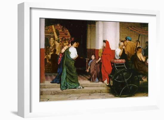 Entrance to a Roman Theatre, 1866-Sir Lawrence Alma-Tadema-Framed Giclee Print