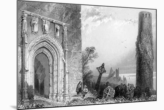 Entrance to a Temple, Clonmacnoise, Ireland, 19th Century-R Brandard-Mounted Giclee Print