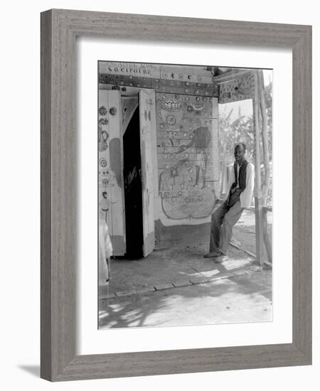 Entrance to a Voodoo Shrine, Haiti, 1908-09-Harry Hamilton Johnston-Framed Photographic Print