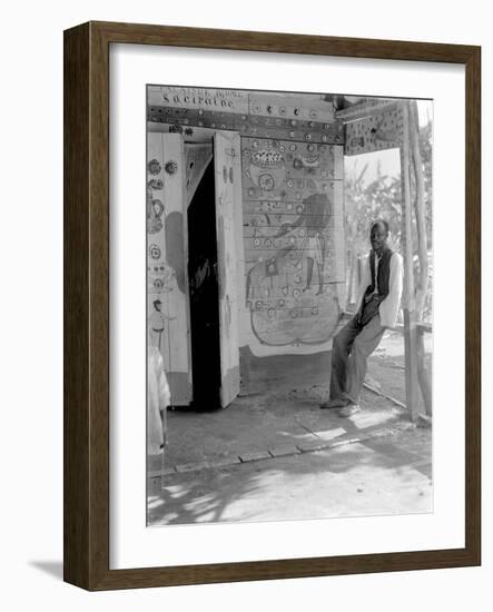 Entrance to a Voodoo Shrine, Haiti, 1908-09-Harry Hamilton Johnston-Framed Photographic Print