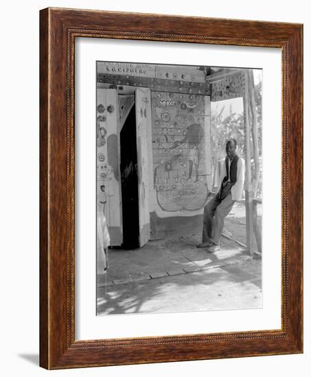 Entrance to a Voodoo Shrine, Haiti, 1908-09-Harry Hamilton Johnston-Framed Photographic Print