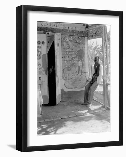Entrance to a Voodoo Shrine, Haiti, 1908-09-Harry Hamilton Johnston-Framed Photographic Print