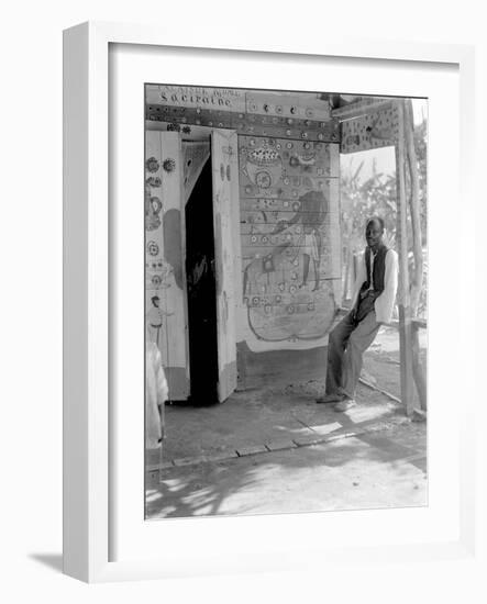 Entrance to a Voodoo Shrine, Haiti, 1908-09-Harry Hamilton Johnston-Framed Photographic Print