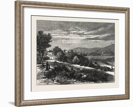Entrance to Beaumont Park from the Town, Huddersfield, UK, 1883-null-Framed Giclee Print