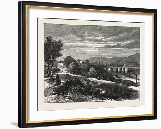 Entrance to Beaumont Park from the Town, Huddersfield, UK, 1883-null-Framed Giclee Print