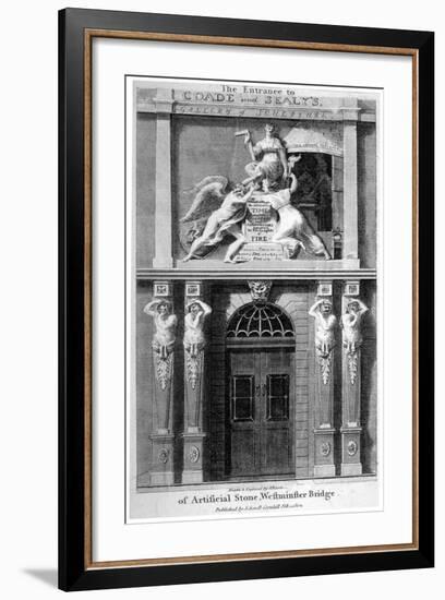 Entrance to Coade and Sealey's Gallery of Coade Stone Sculpture, Lambeth, London, 1802-Samuel Rawle-Framed Giclee Print