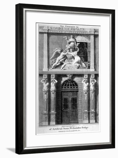 Entrance to Coade and Sealey's Gallery of Coade Stone Sculpture, Lambeth, London, 1802-Samuel Rawle-Framed Giclee Print
