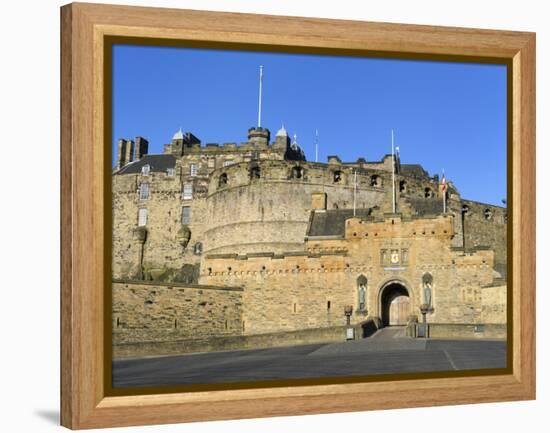 Entrance to Edinburgh Castle under Clear Blue Sky, Edinburgh, Lothian, Scotland-Chris Hepburn-Framed Premier Image Canvas