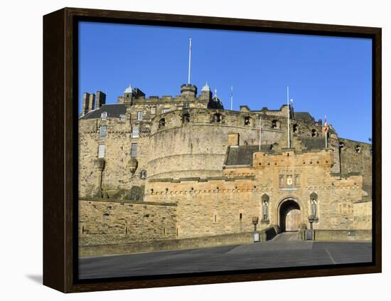 Entrance to Edinburgh Castle under Clear Blue Sky, Edinburgh, Lothian, Scotland-Chris Hepburn-Framed Premier Image Canvas
