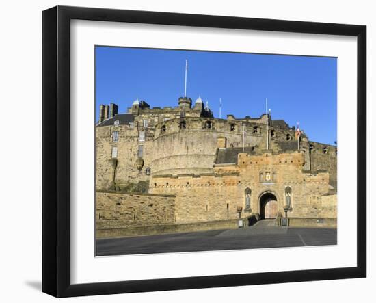 Entrance to Edinburgh Castle under Clear Blue Sky, Edinburgh, Lothian, Scotland-Chris Hepburn-Framed Photographic Print