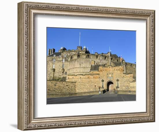 Entrance to Edinburgh Castle under Clear Blue Sky, Edinburgh, Lothian, Scotland-Chris Hepburn-Framed Photographic Print