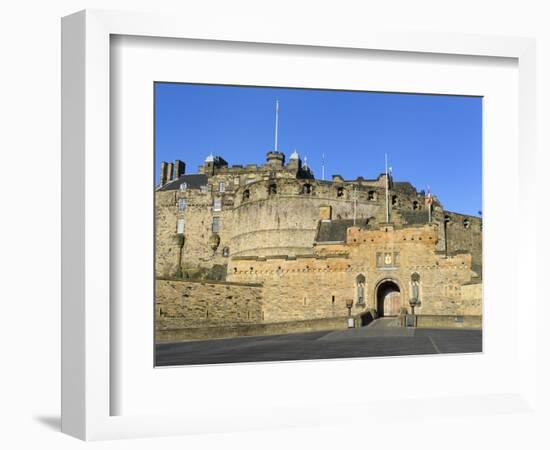 Entrance to Edinburgh Castle under Clear Blue Sky, Edinburgh, Lothian, Scotland-Chris Hepburn-Framed Photographic Print