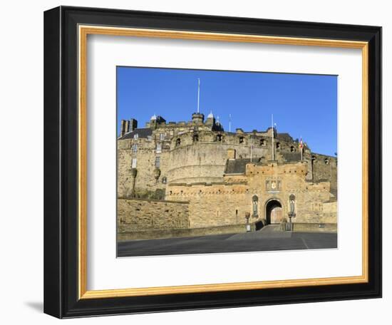 Entrance to Edinburgh Castle under Clear Blue Sky, Edinburgh, Lothian, Scotland-Chris Hepburn-Framed Photographic Print
