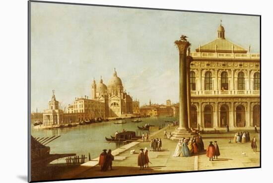 Entrance to Grand Canal, Venice, with Piazzetta and the Church of Santa Maria Della Salute-Canaletto-Mounted Giclee Print