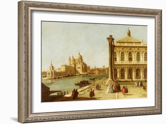 Entrance to Grand Canal, Venice, with Piazzetta and the Church of Santa Maria Della Salute-Canaletto-Framed Giclee Print