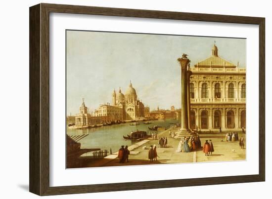 Entrance to Grand Canal, Venice, with Piazzetta and the Church of Santa Maria Della Salute-Canaletto-Framed Giclee Print