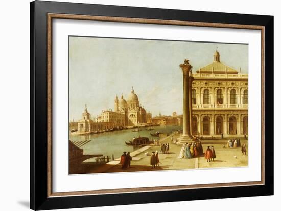 Entrance to Grand Canal, Venice, with Piazzetta and the Church of Santa Maria Della Salute-Canaletto-Framed Giclee Print