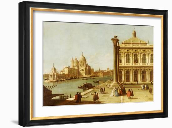 Entrance to Grand Canal, Venice, with Piazzetta and the Church of Santa Maria Della Salute-Canaletto-Framed Giclee Print