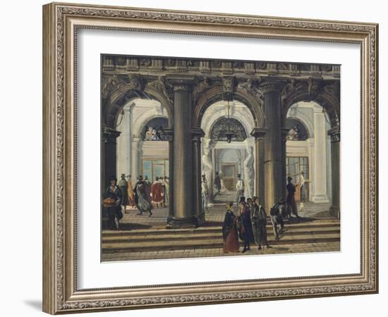 Entrance to Marciana Library in Venice-Giuseppe Bernardino Bison-Framed Giclee Print