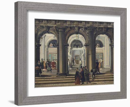 Entrance to Marciana Library in Venice-Giuseppe Bernardino Bison-Framed Giclee Print