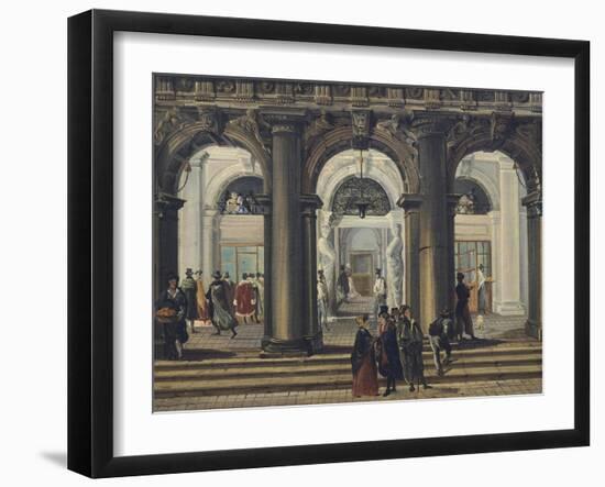 Entrance to Marciana Library in Venice-Giuseppe Bernardino Bison-Framed Giclee Print