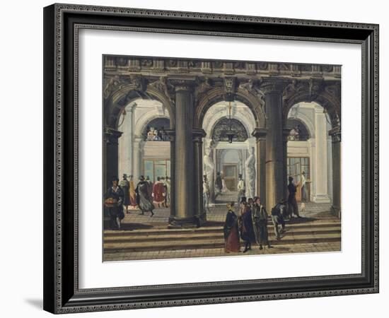 Entrance to Marciana Library in Venice-Giuseppe Bernardino Bison-Framed Giclee Print