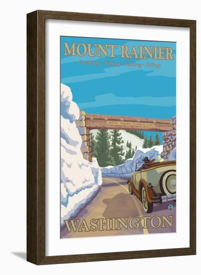 Entrance to Park, Mt. Rainier National Park, Washington-Lantern Press-Framed Art Print