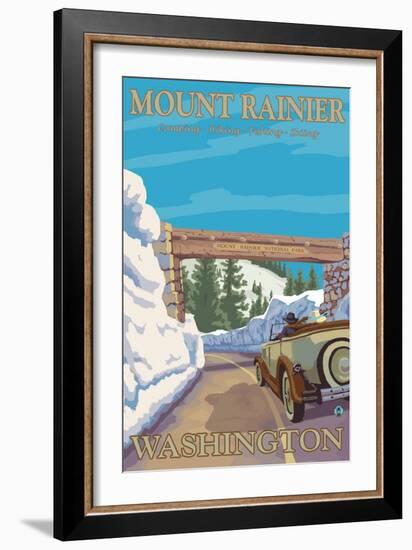 Entrance to Park, Mt. Rainier National Park, Washington-Lantern Press-Framed Art Print