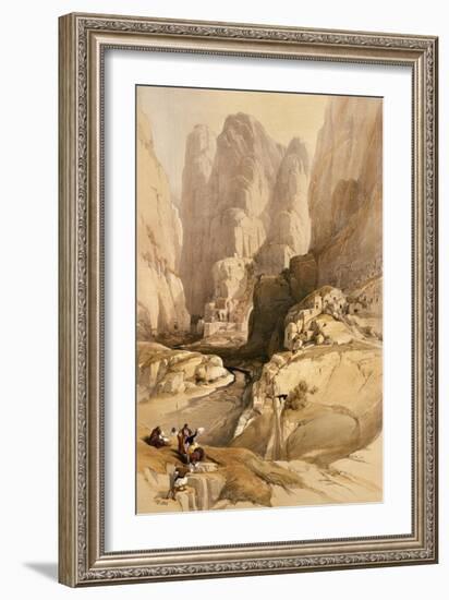 Entrance to Petra, March 10th 1839, Plate 98 from Volume III of "The Holy Land"-David Roberts-Framed Giclee Print