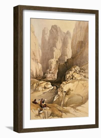 Entrance to Petra, March 10th 1839, Plate 98 from Volume III of "The Holy Land"-David Roberts-Framed Giclee Print