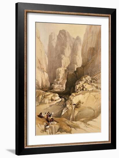 Entrance to Petra, March 10th 1839, Plate 98 from Volume III of "The Holy Land"-David Roberts-Framed Giclee Print