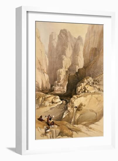 Entrance to Petra, March 10th 1839, Plate 98 from Volume III of "The Holy Land"-David Roberts-Framed Giclee Print