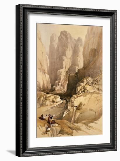 Entrance to Petra, March 10th 1839, Plate 98 from Volume III of "The Holy Land"-David Roberts-Framed Giclee Print