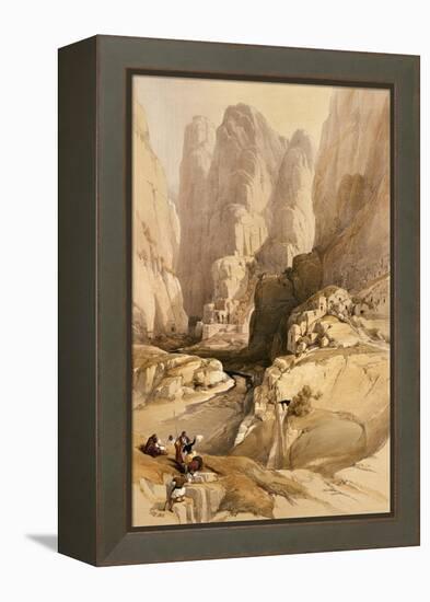 Entrance to Petra, March 10th 1839, Plate 98 from Volume III of "The Holy Land"-David Roberts-Framed Premier Image Canvas