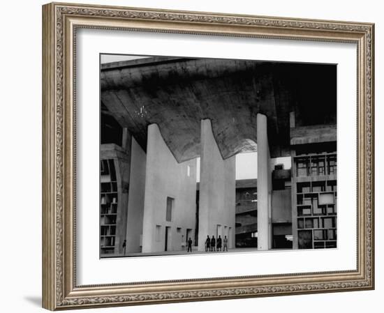 Entrance to Punjab High Court Building, Designed by Le Corbusier, in the New Capital City of Punjab-James Burke-Framed Photographic Print