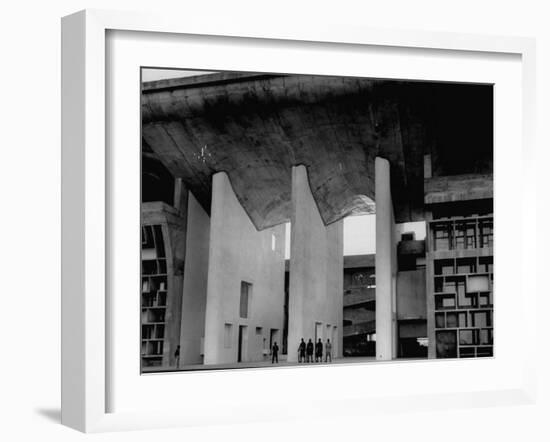 Entrance to Punjab High Court Building, Designed by Le Corbusier, in the New Capital City of Punjab-James Burke-Framed Photographic Print