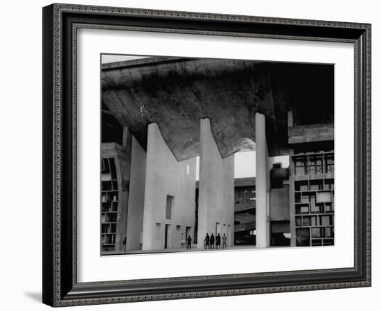 Entrance to Punjab High Court Building, Designed by Le Corbusier, in the New Capital City of Punjab-James Burke-Framed Photographic Print