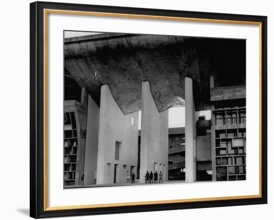 Entrance to Punjab High Court Building, Designed by Le Corbusier, in the New Capital City of Punjab-James Burke-Framed Photographic Print