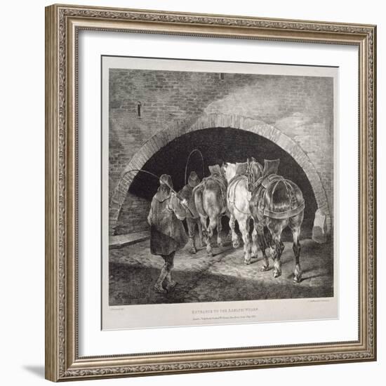 Entrance to the Adelphi Wharf, Lithograph by Charles-Joseph Hullmandel, 1821-Theodore Gericault-Framed Giclee Print