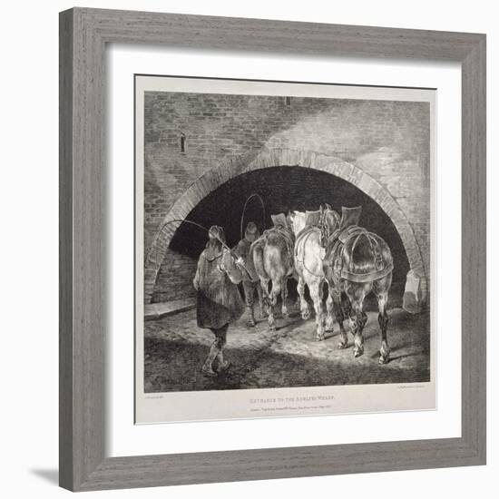 Entrance to the Adelphi Wharf, Lithograph by Charles-Joseph Hullmandel, 1821-Theodore Gericault-Framed Giclee Print