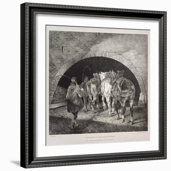 Entrance to the Adelphi Wharf, Lithograph by Charles-Joseph Hullmandel, 1821-Theodore Gericault-Framed Giclee Print