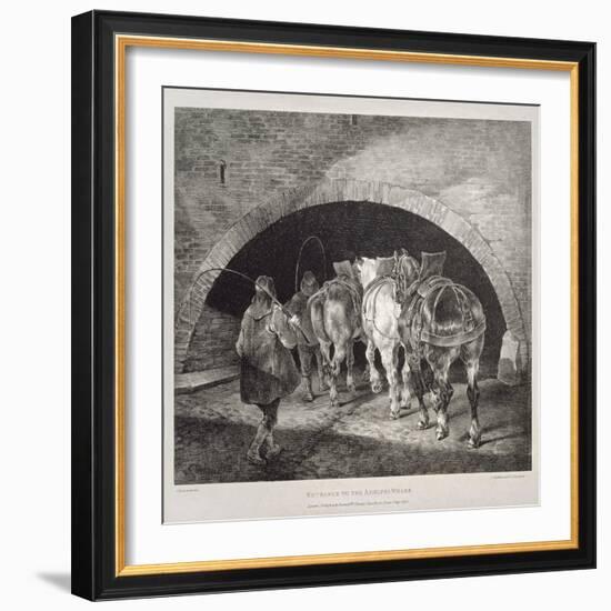 Entrance to the Adelphi Wharf, Lithograph by Charles-Joseph Hullmandel, 1821-Theodore Gericault-Framed Giclee Print