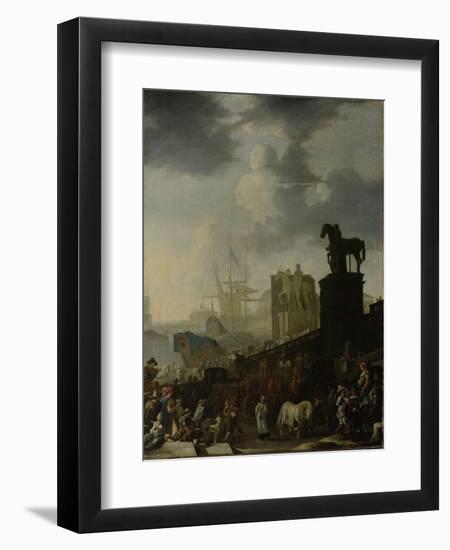 Entrance to the Capitol with the White Horse of the Newly Elected Pope-Johannes Lingelbach-Framed Art Print