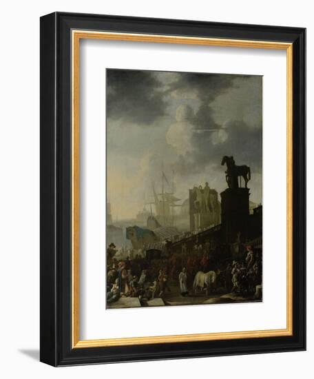 Entrance to the Capitol with the White Horse of the Newly Elected Pope-Johannes Lingelbach-Framed Art Print