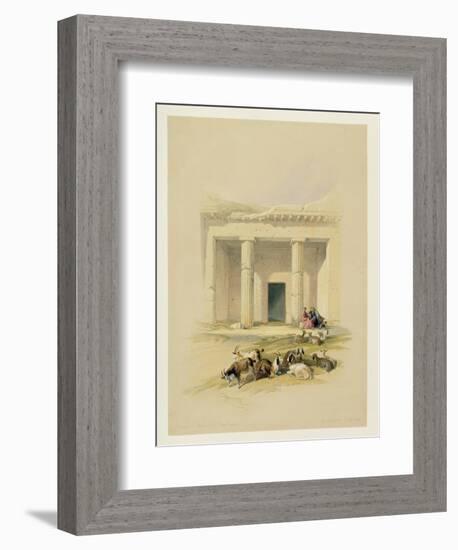 Entrance to the Caves of Bani Hasan, from "Egypt and Nubia", Vol.1-David Roberts-Framed Giclee Print