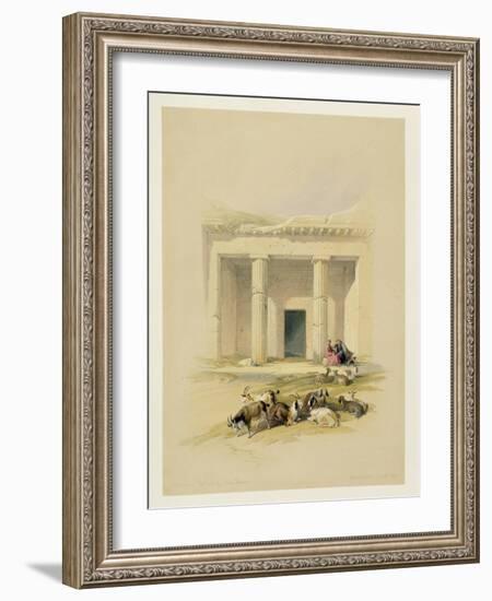 Entrance to the Caves of Bani Hasan, from "Egypt and Nubia", Vol.1-David Roberts-Framed Giclee Print