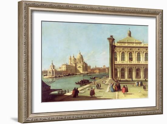 Entrance to the Grand Canal, Venice, with the Piazzetta and the Church of Santa Maria Della Salute-Canaletto-Framed Giclee Print