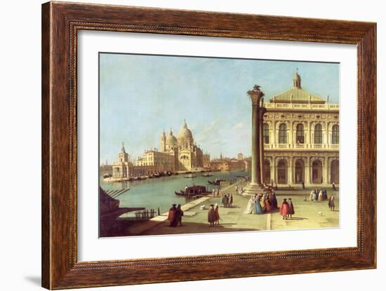 Entrance to the Grand Canal, Venice, with the Piazzetta and the Church of Santa Maria Della Salute-Canaletto-Framed Giclee Print