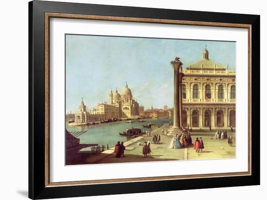 Entrance to the Grand Canal, Venice, with the Piazzetta and the Church of Santa Maria Della Salute-Canaletto-Framed Giclee Print