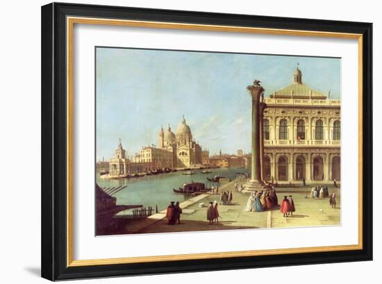 Entrance to the Grand Canal, Venice, with the Piazzetta and the Church of Santa Maria Della Salute-Canaletto-Framed Giclee Print